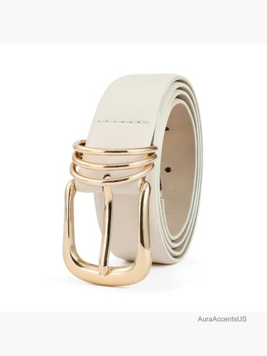 Faux Leather Belt with Gold Buckle for Jeans Casual Fashion Belt main image 2